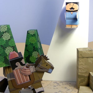 The Road to Damascus Paul of Tarsus Bible MiniWorld Paper Toys. Instant Download zdjęcie 2