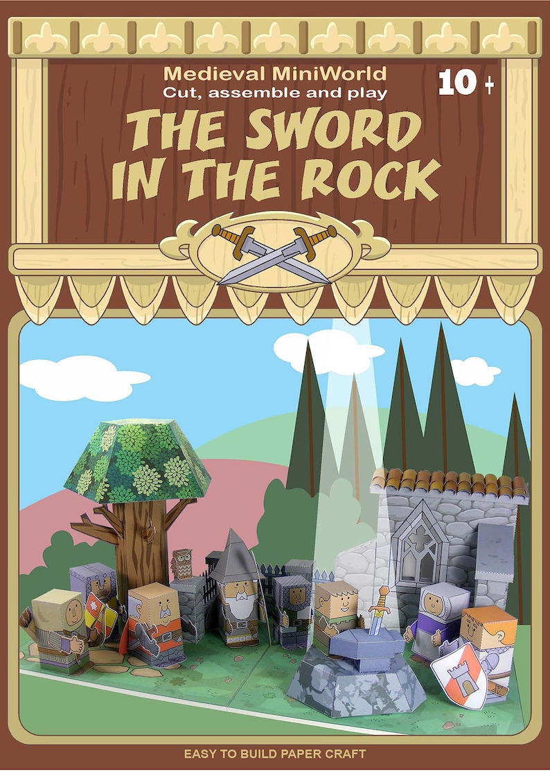 Medieval Miniworld The Sword In The Rock Cut Assemble And Etsy