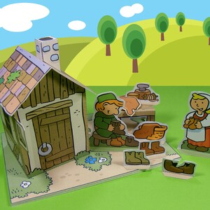 Medieval Village – the shoemaker – Cut out play set