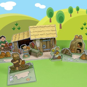 Medieval Village – the potter – Cut out play set