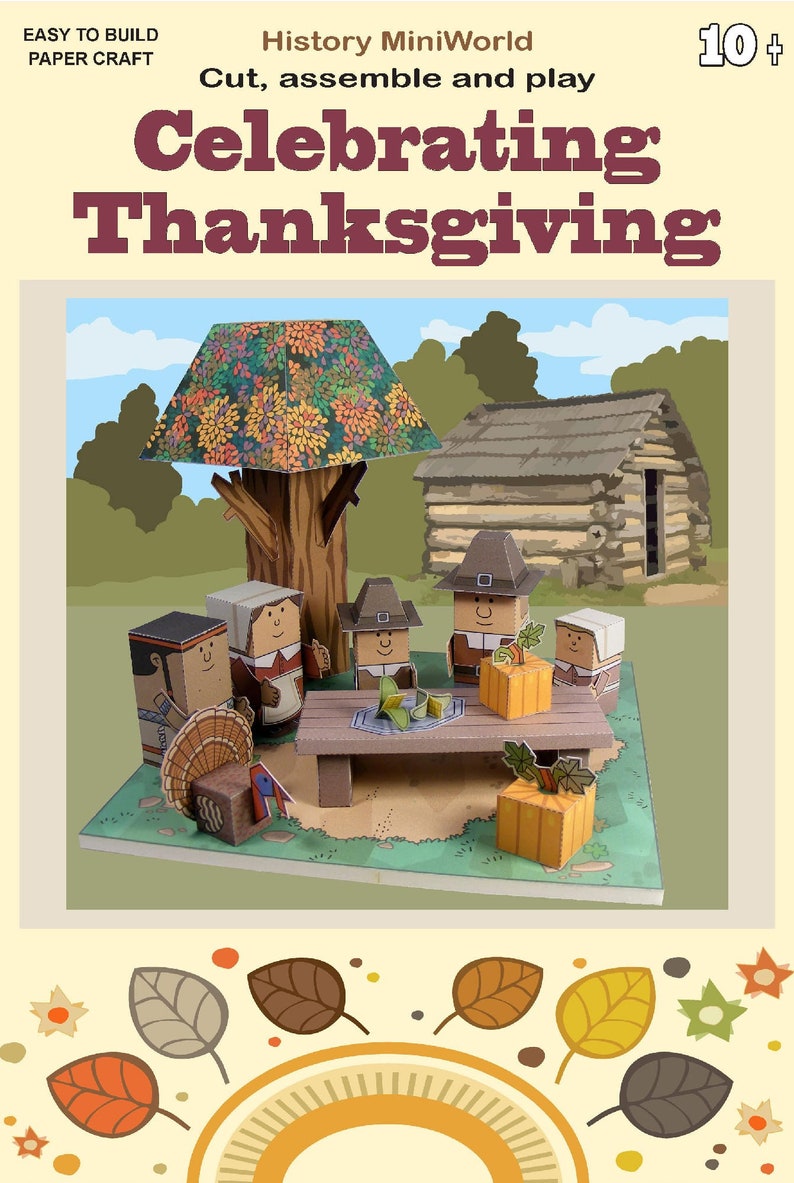 Miniworld Papertoys Celebrating Thanksgiving Cut Assemble Etsy