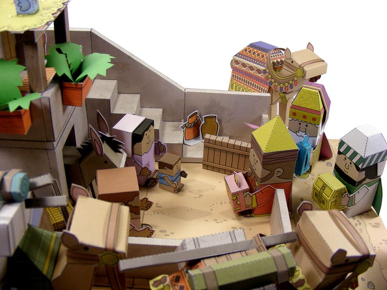 Bible MiniWorld Paper Toys Visit of the Wise Men Cut, assemble and play. Instant Download image 4