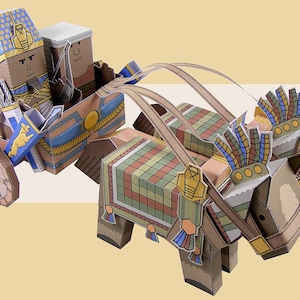 Egyptian chariot. Cut, assemble and play. Instant download.