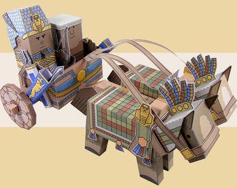 carro egipcio. Corta, monta y juega. Descarga instantánea.