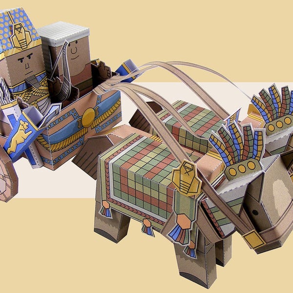 Egyptian chariot. Cut, assemble and play. Instant download.