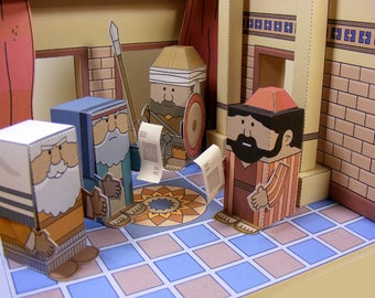 Letters to Damascus - Paul of Tarsus - Bible MiniWorld Paper Toys. Instant Download