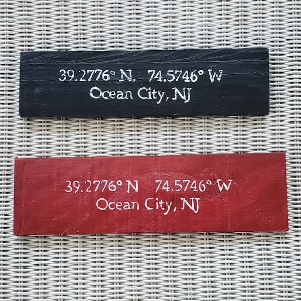 CUSTOMIZABLE Jersey Shore Lovers This Sign is for You!  Ocean City New Jersey Coordinates Latitude/Longitude Sign on Reclaimed Wood