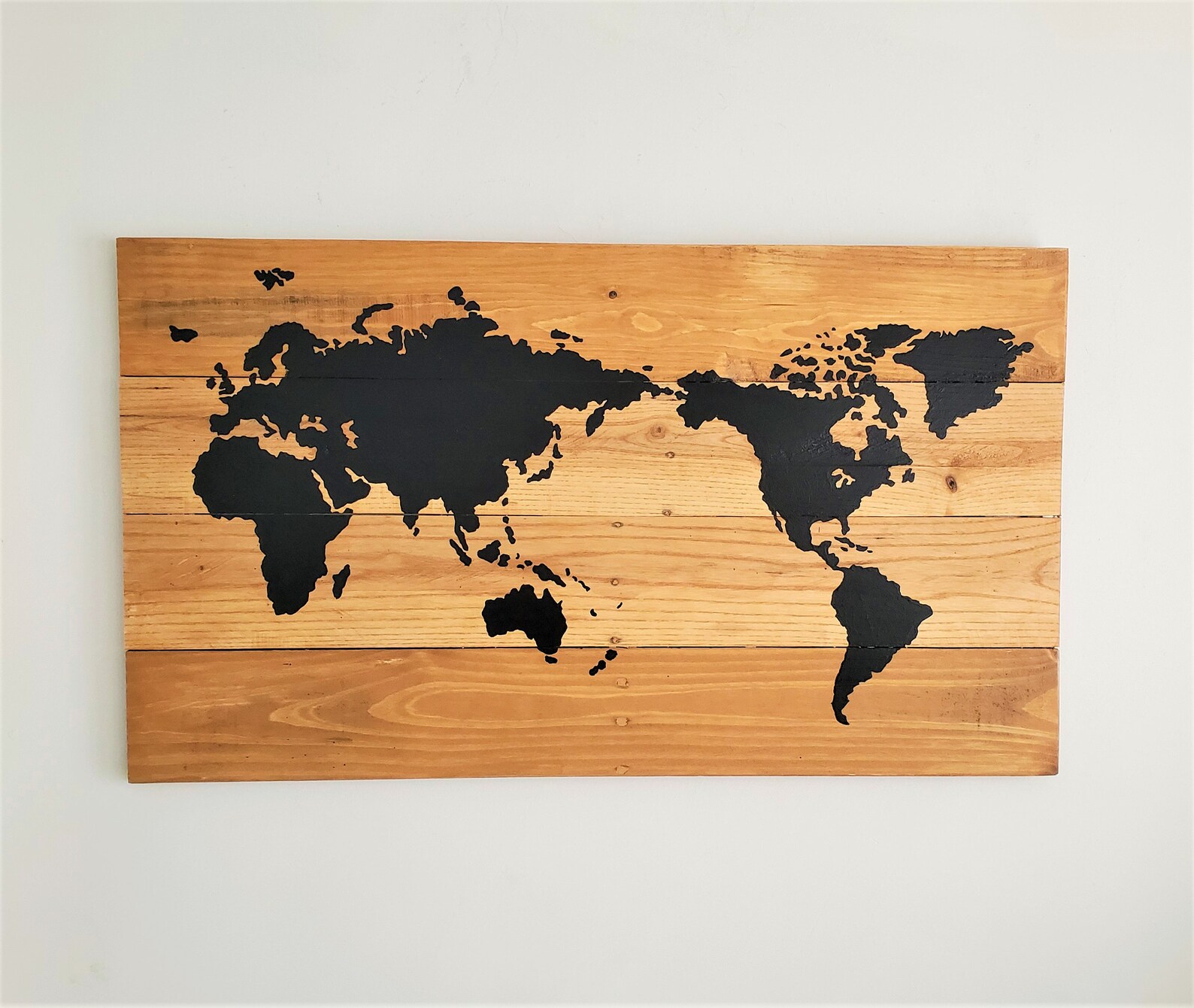 Wooden World Map 31x18 Distressed Reclaimed Wood Etsy