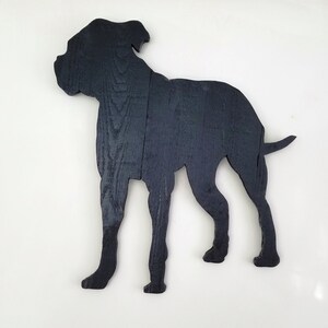 Black Pit Bull Pittie Dog Sign from Recycled Lath Wood 24x20 inch 3D Patio Laundry Dog Lover Sign
