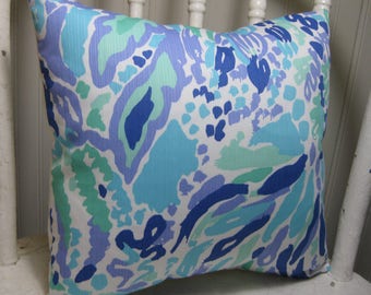 Lilly Pulitzer Accent Pillow with INSERT (12"x12")) / Nice Ink /Preppy/Southern /Sorority Gift/Dorm Bedding/Baby Gift