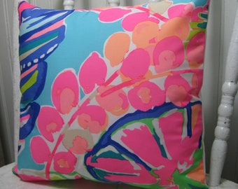 Lilly Pulitzer Accent Pillow with INSERT 12"x12" / Exotic Garden /Preppy/Southern /Sorority Gift/Dorm Bedding/Baby Gift