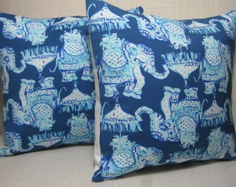 Lilly Pulitzer (Joy Ride) Accent Pillow with INSERT 12"x12" / Preppy/Southern /Sorority Gift/Dorm Bedding/Baby Gift