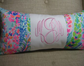 Lilly Pulitzer Accent Pillow 10"x20" (Catch the Wave)INSERT INCLUDED/Preppy /DormBedding/Nursery Gift/Sorority/Girls Room