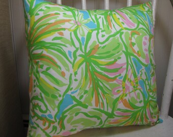 SAMPLE SALE Lilly Pulitzer Accent Pillow with INSERT (12"x12") / Elephant Ears /Preppy/Southern /Sorority Gift/Dorm Bedding/Baby Gift