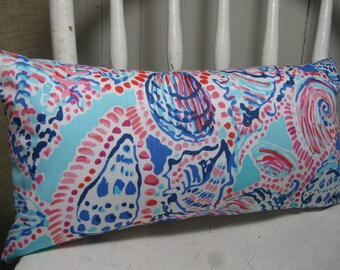 Lilly Pulitzer (Multi Shell Me About It) Accent Pillow with INSERT Choose Size / Preppy/Southern /Sorority Gift/Dorm Bedding/Baby Gift