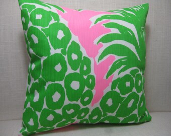 Lilly Pulitzer Accent Pillow with INSERT (12"x12") / Pout Flamenco /Preppy/Southern /Sorority Gift/Dorm Bedding/Baby Gift
