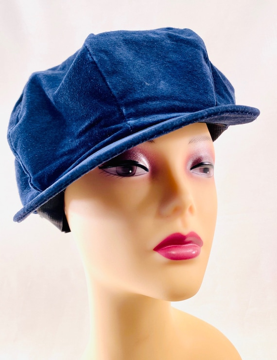 Blue Suede Classic 8 Panel Peaked Beret, Newsboy,