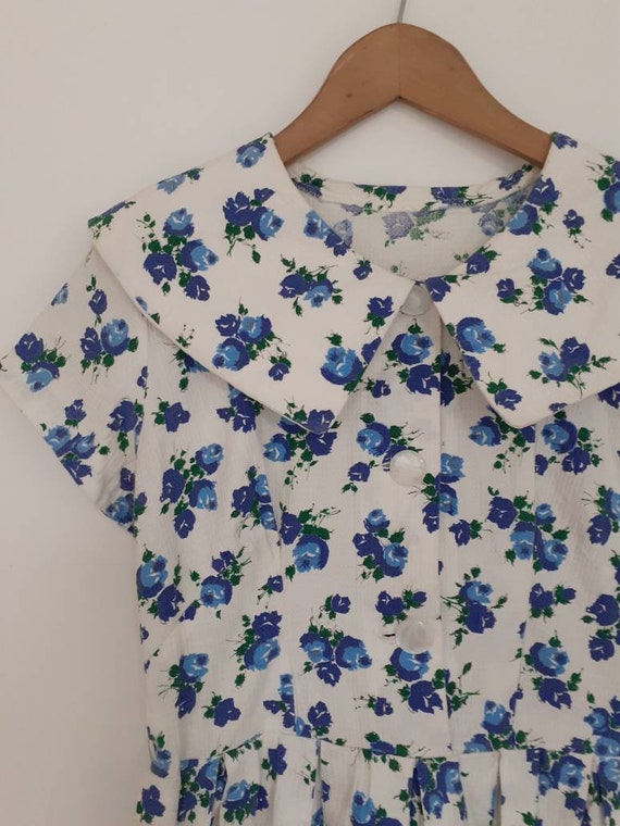 60s cotton floral dress