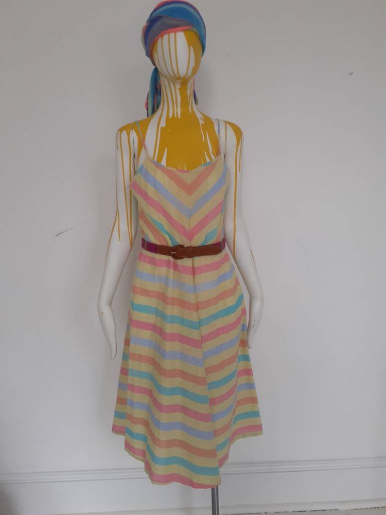 Vintage cotton candy striped dress