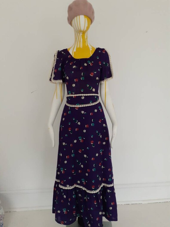 70s cotton maxi dress