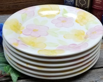 White Floral /& Leaves On Gray Platinum Vintage Franciscan Masterpiece China Platinum Renaissance Dinner Plates Set Of 6 Dining