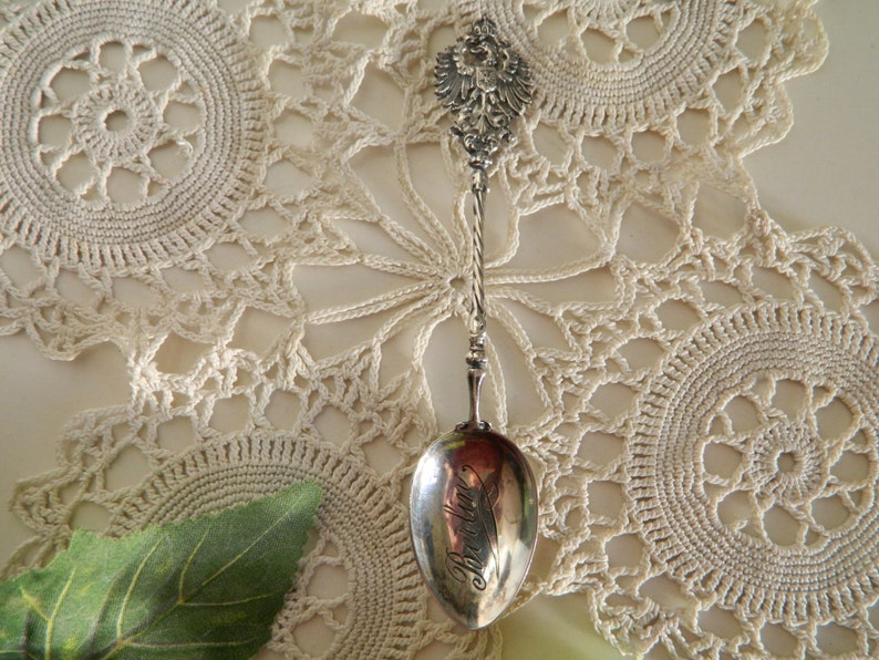 Antique Sterling Silver Collectors Spoon Coat of Arms on Germany Berlin Souvenir Spoon