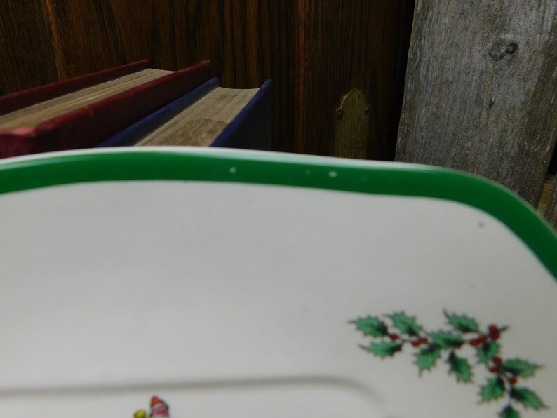 Cake Plate Vintage Spode Christmas Tree Square Serving Platter