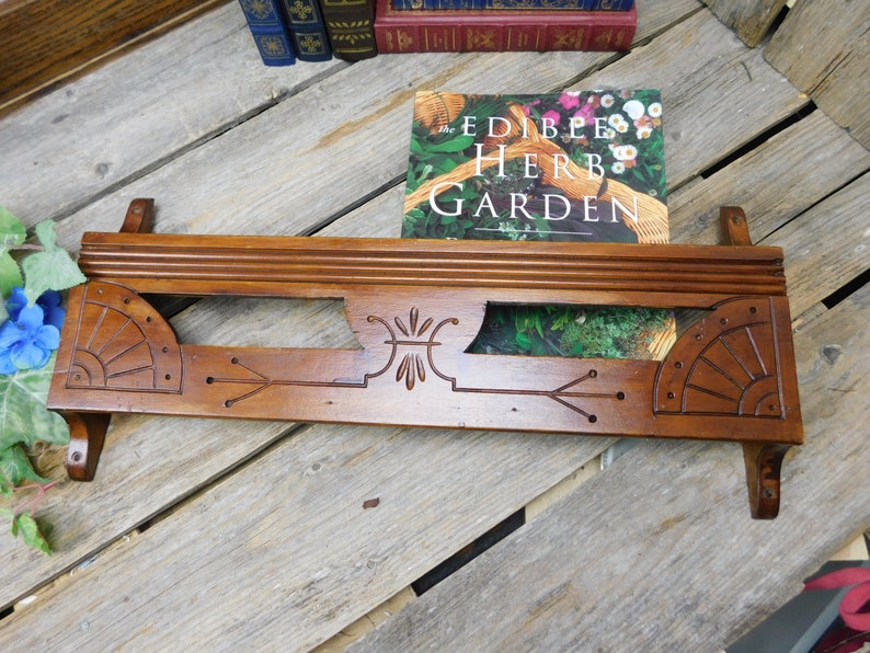Vintage East Lake Spoon Carved Wood Pew Or Bench Book Holder Etsy