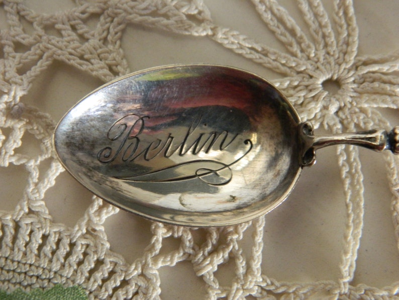 Antique Sterling Silver Collectors Spoon Coat of Arms on Germany Berlin Souvenir Spoon