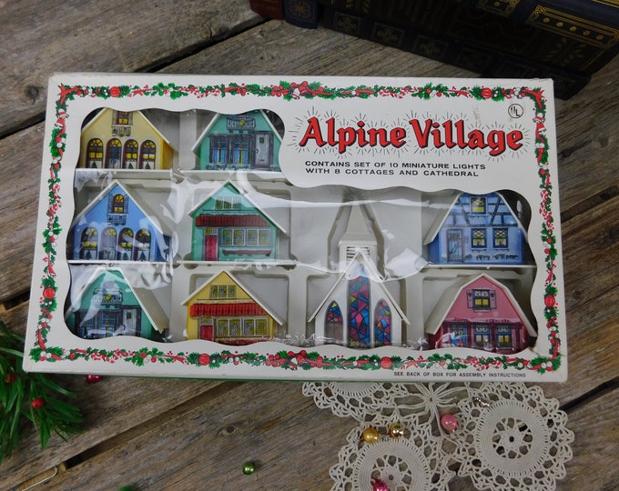 Vintage Mid Century Alpine Village Christmas Set Regency Industries Etsy