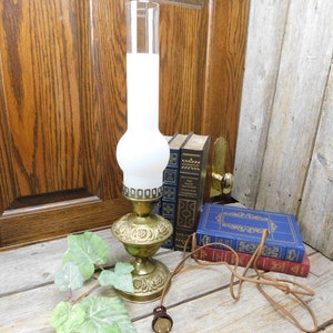Primitive Hand Blown Glass On Sale.......Antique 19th Century Marble and Brass Whale Oil Hurricane Lamp
