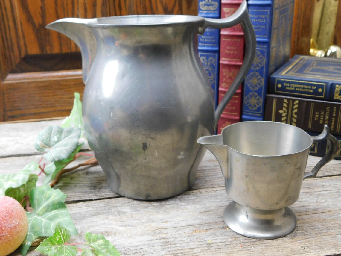 Vintage Primitive Woodbury Pewterers Pewter Creamer and Royal Etsy