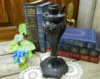 Early Antique Cast Metal Lamp