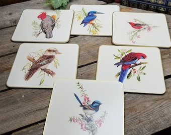 Jason Placemats Medium - Trivets - Australian Birds - New Old Stock - Vintage - Set of 6