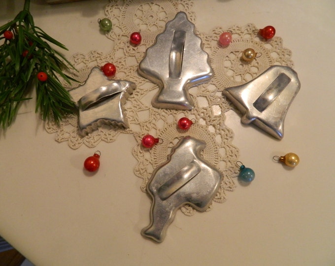 Set of 4vintage Mid Century Aluminum Christmas Cookie Cutters - Etsy