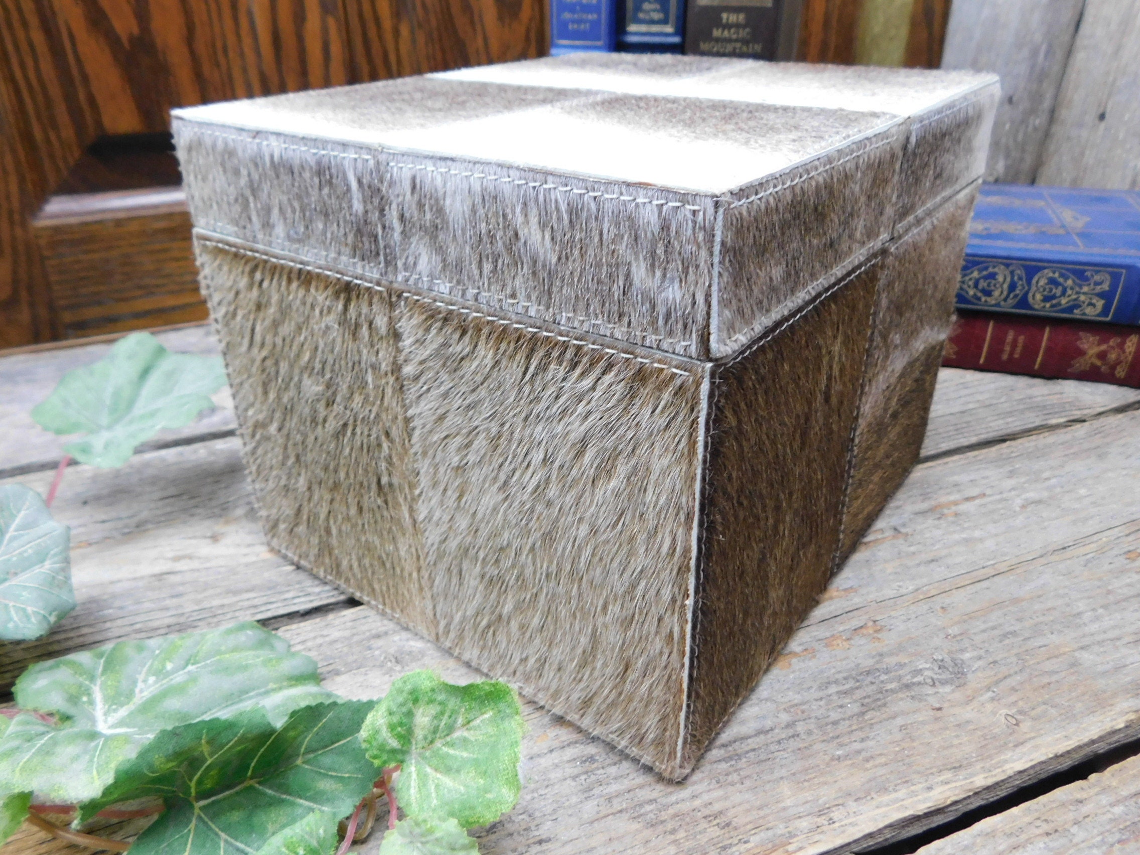 Vintage Lazy Susan Pony Hair Box Etsy