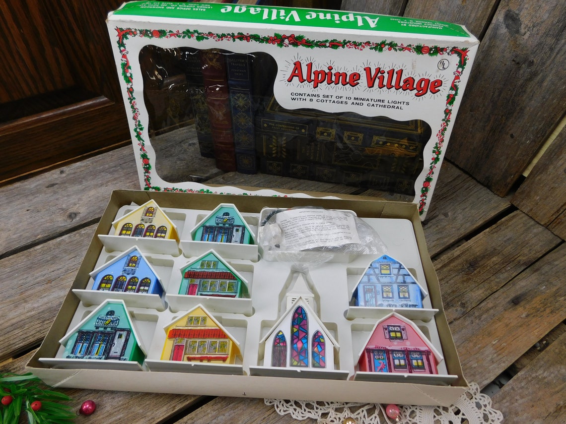 Vintage Mid Century Alpine Village Christmas Set Regency Etsy