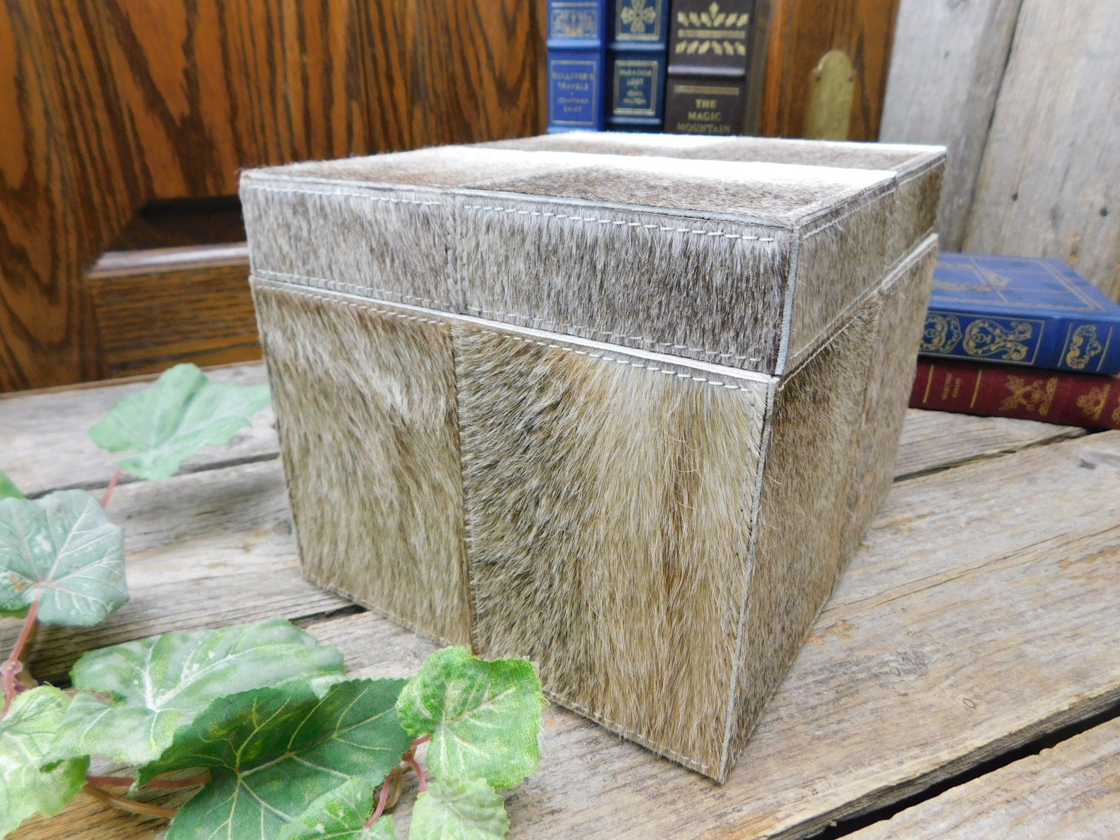 Vintage Lazy Susan Pony Hair Box Etsy