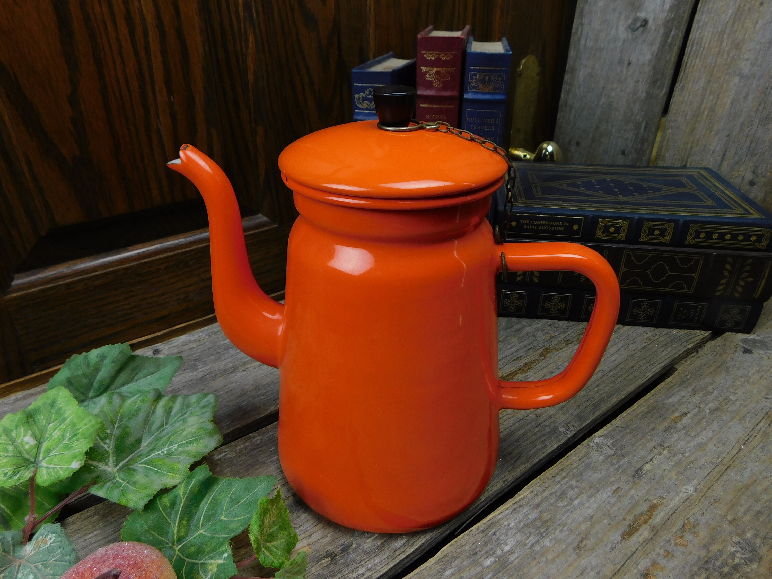 Black Vintage Speckled Graniteware Coffee Pot - Gaslight Square