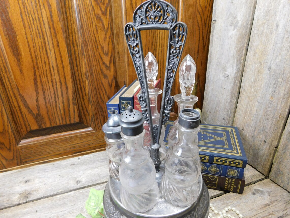 Antique Adelphi Quadruple Plate Condiment Cruet Set Etsy