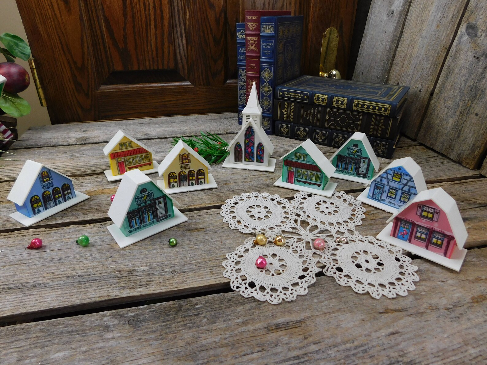 Vintage Mid Century Alpine Village Christmas Set Regency Etsy