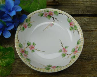 Set of 6 Vintage Hand Painted Nippon China Floral Designed Berry Bowls