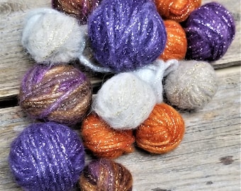 Tiffany Yarn - Little Glitter Scarf Kit - 17 Small Balls - Baby Alpaca Glitter Yarn - Multi-Colored Yarn - New Old Stock