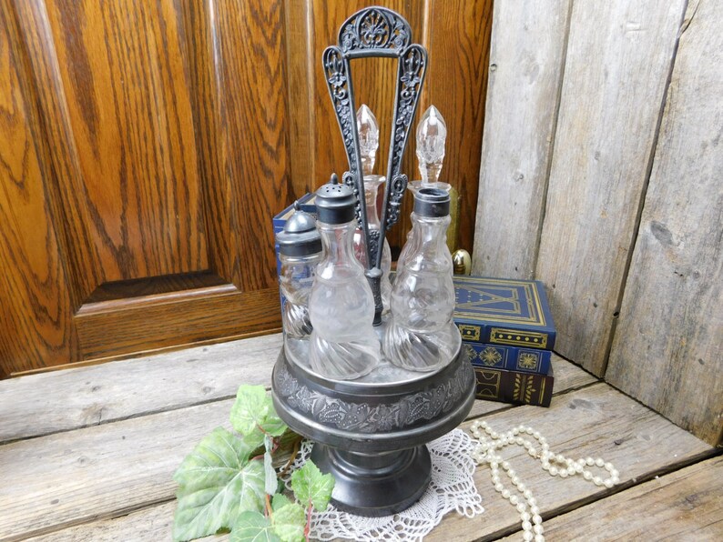 Antique Adelphi Quadruple Plate Condiment Cruet Set Etsy