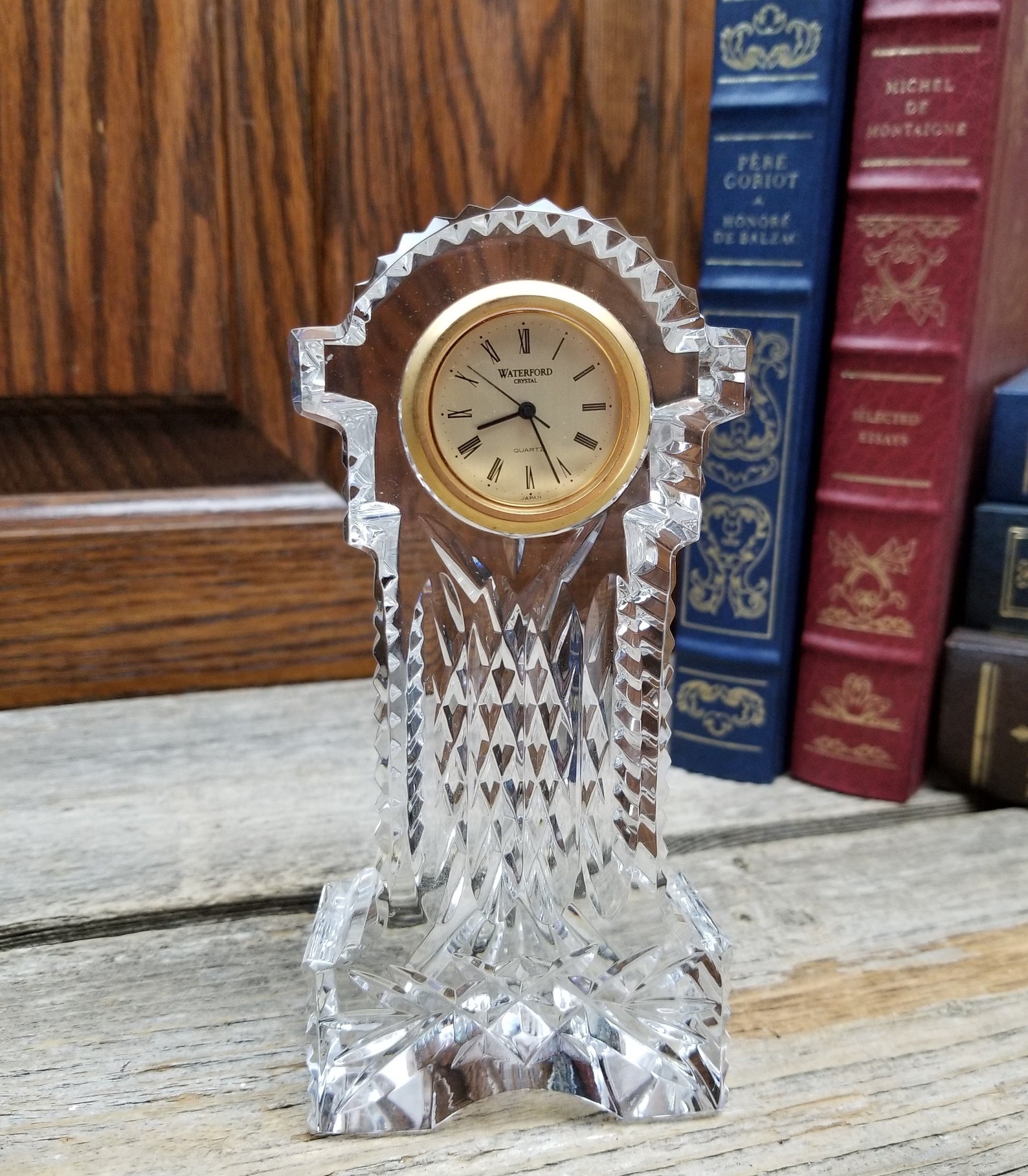 Waterford Crystal Grandfather Clock Table Top Clock Etsy