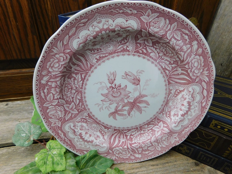 Set of 3 Spode Red Archive Collection Georgian Series Floral Dinner Plates