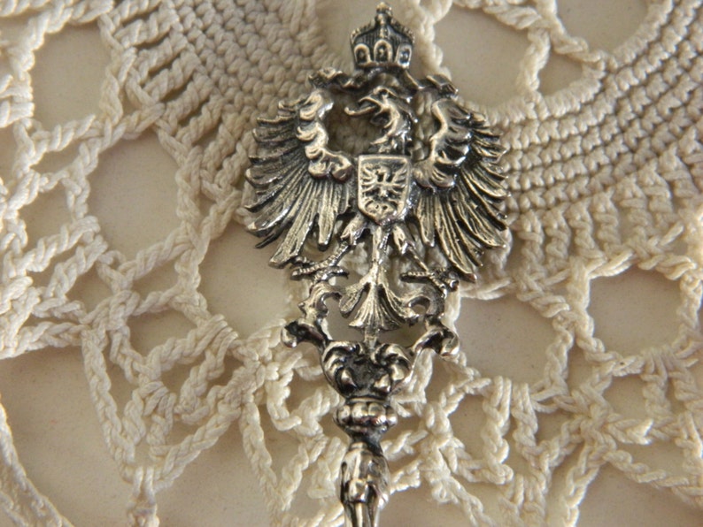 Antique Sterling Silver Collectors Spoon Coat of Arms on Germany Berlin Souvenir Spoon
