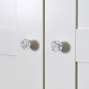 Handmade Terrazzo Knob for Cabinet, Drawer or Door - Unique and Colorful Home Decor Modern Decorative hardware Round knob, home improvement