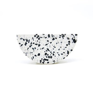 Terrazzo cabinet knob, Black & White Half Moon Handle, Semi Circle handle, kitchen and Bathroom knob, Wardrobe handle, Handmade knob