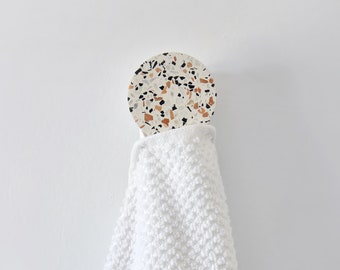 Crochet mural terrazzo pour porte-serviettes 5 cm, porte-manteau d'entrée moderne, suspension de porche, crochets ronds décoratifs, cintres de cuisine, porte-serviettes mural, cheville